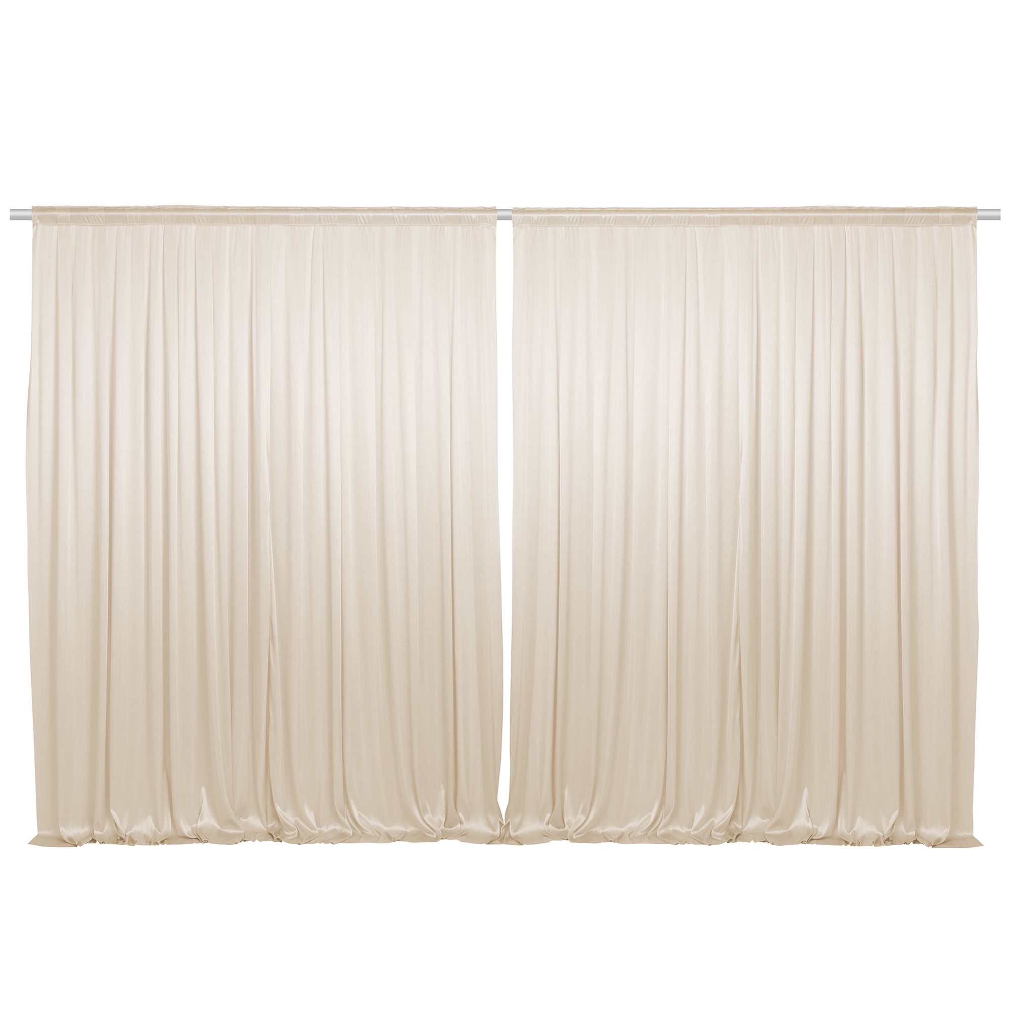 Ivory Satin Photography Backdrop Curtains, Set of 2