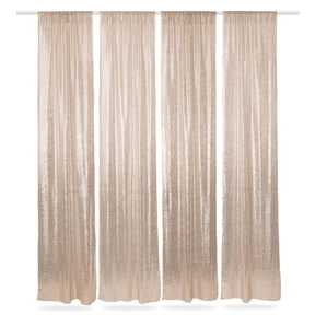 Lann's Linens (Set of 4) Sequin Backdrop Curtains, 2ft x 8ft Gold Glitter Backgrounds