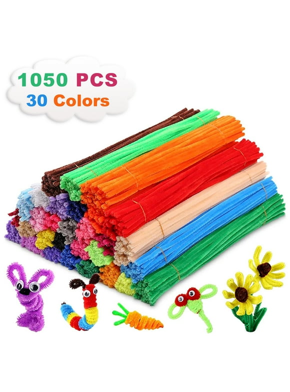 Lanney 1050 Pcs Pipe Cleaners Chenille Stems 30 Colors for Unisex Children Crafts Supplies