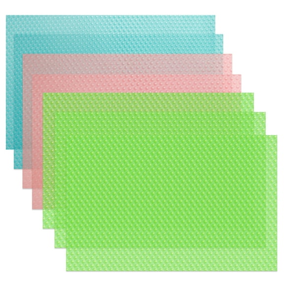 Lanney Refrigerator Liners 7pcs, Fridge Mats 12"x17.7", 3 Colors (Red, Blue, Green)