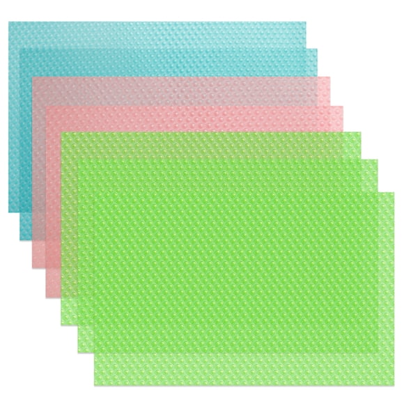 Lanney Refrigerator Liners 7pcs, Fridge Mats 12"x17.7", 3 Colors (Red, Blue, Green)