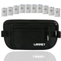 Lanney Travel Money Belt RFID Blocking for Men Women Waist Wallet with 10 RFID Sleeves