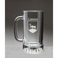 thumbnail image 1 of Lannon Irish Coat of Arms Glass Beer Mug (Sand Etched), 1 of 1