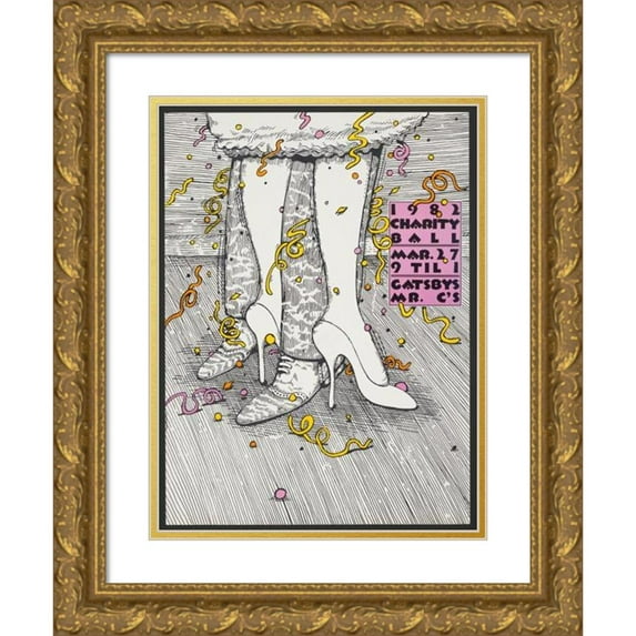 Lanny Sommese 12x14 Gold Ornate Wood Frame and Double Matted Museum Art Print Titled - 1982 Charity Ball (1982)