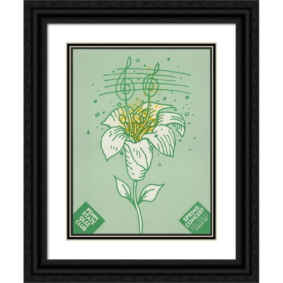 Lanny Sommese 19x24 Black Ornate Framed Double Matted Museum Art Print Titled: Penn State Glee Club - Spring Concert (1980)