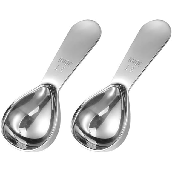 Lanola 2 Tbsp Tablespoon Scoop Measuring Spoon for Ground Coffee, Short Handled Measure Scooper Spoons for Precise Coffee Brewing Baking for Tea Bean, 30 ml 2 Pieces