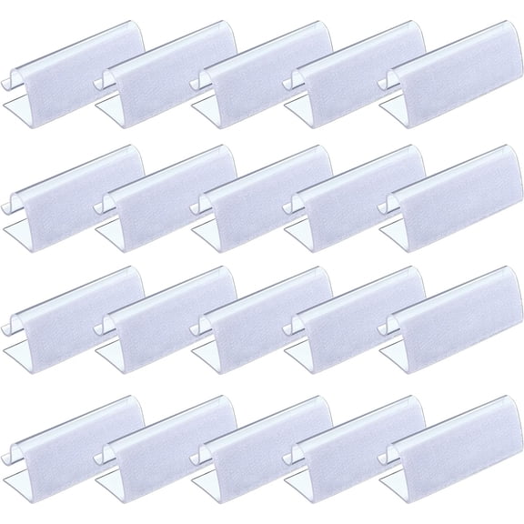 Lanola 25-Pack Clear Plastic Table Skirting Clips with Hook and Loop 3/4" to 1", Transparent Tablecloth Holder Clamps for Wedding, Picnic, and Camping Events