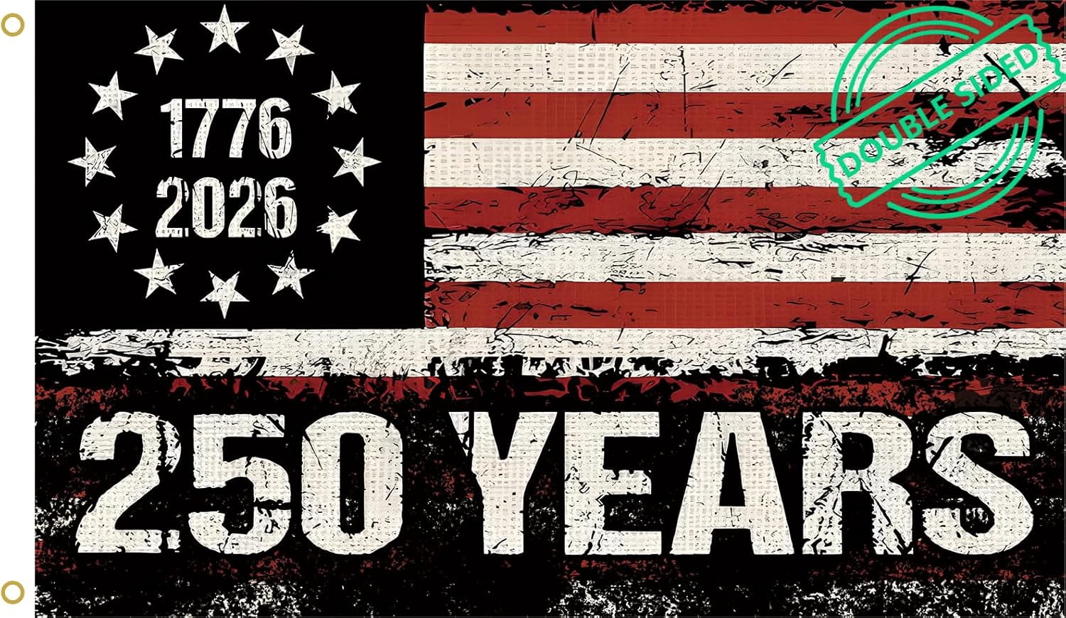 Lanola 250 Years American Flag, 3x5 Ft Double Sided, USA Anniversary Patriotic Design, 1776-2026 Commemorative Banner (Black)