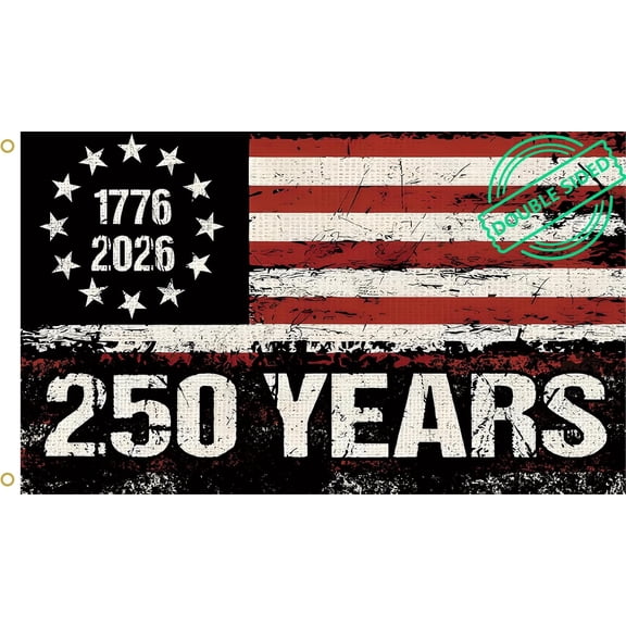 Lanola 250 Years American Flag, 3x5 Ft Double Sided, USA Anniversary Patriotic Design, 1776-2026 Commemorative Banner (Black)