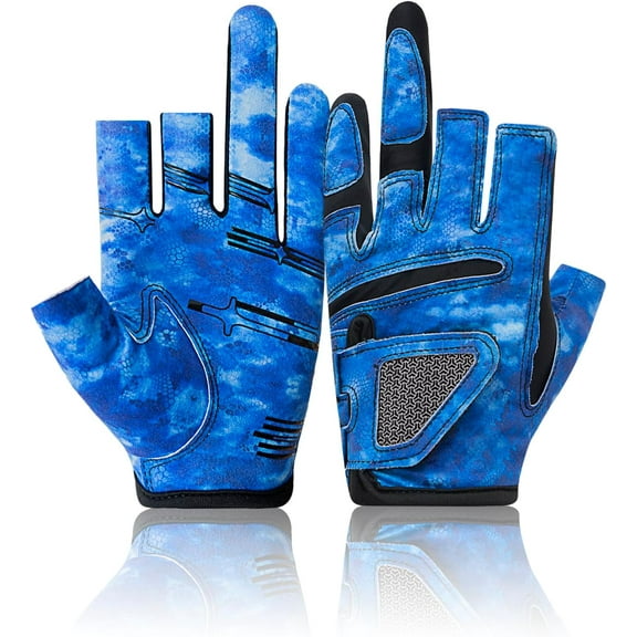 Lanola 3-Cuts Fishing Gloves Men, Lightweight Breathable Anti-Slip Kayak Gloves Women for Kayaking, Sailing,Paddling,Rowing Enhanced Grip and Comfort