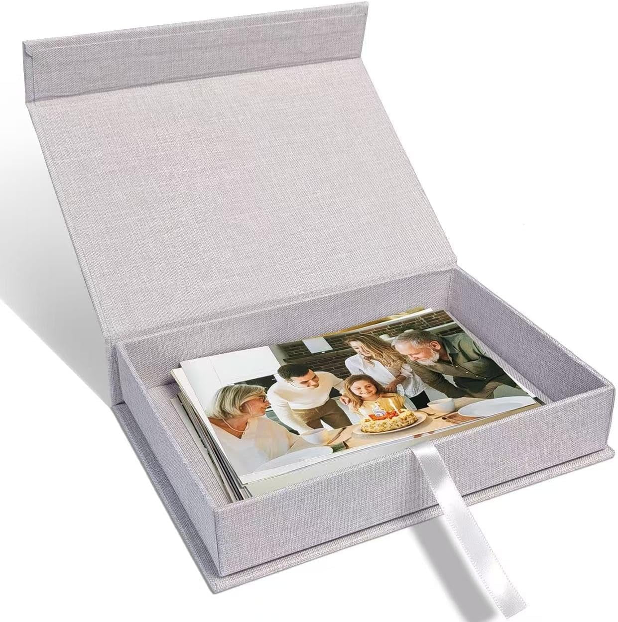 Lanola 8x10 Archival Photo Storage Box with Lid – Stackable Memory Keepsake Organizer for Photos, Certificates, Jewelry & Scrapbooking Supplies Grass Green