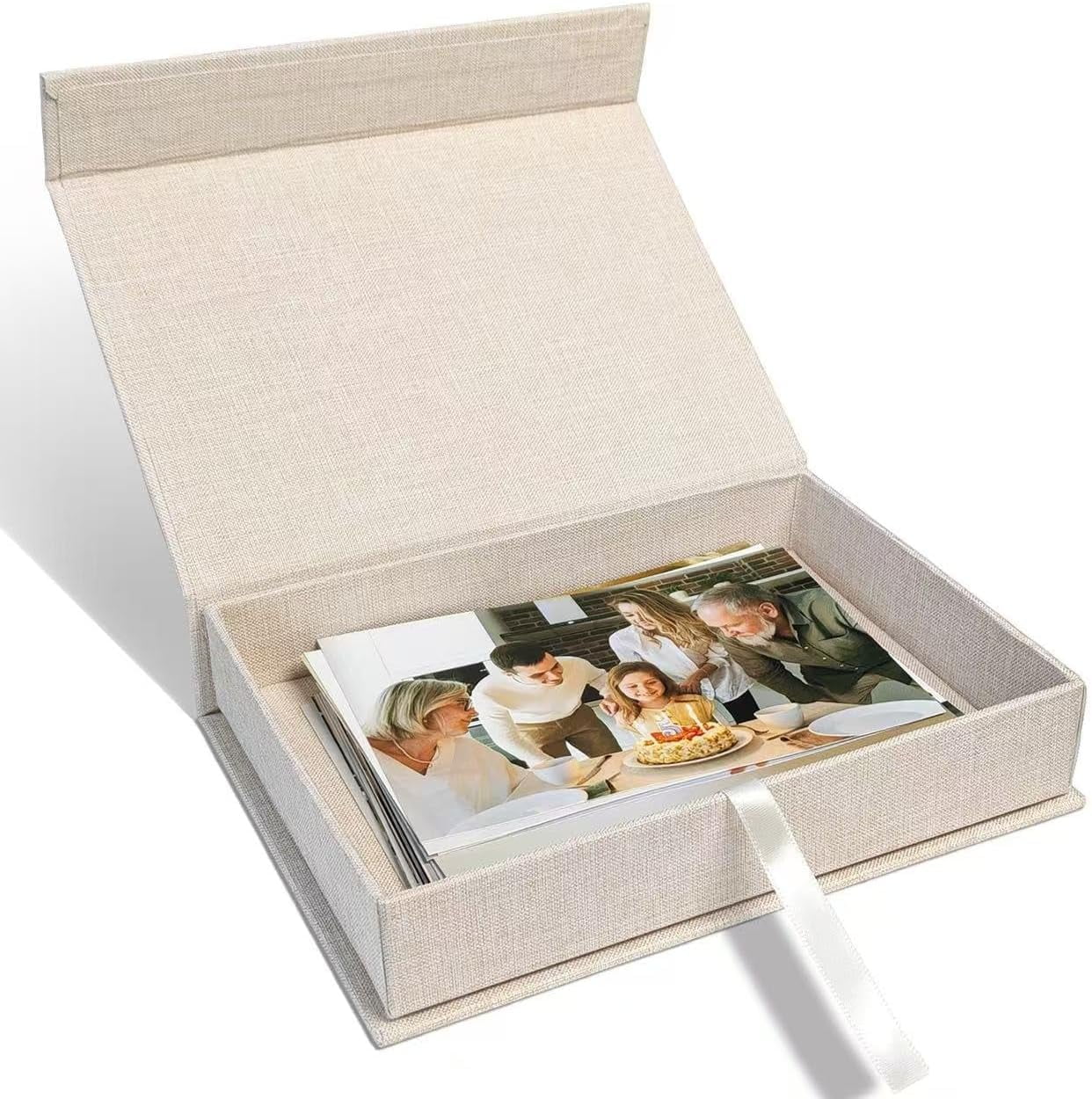 Lanola 8x10 Archival Photo Storage Box with Lid – Stackable Memory Keepsake Organizer for Photos, Certificates, Jewelry & Scrapbooking Supplies Grass Green