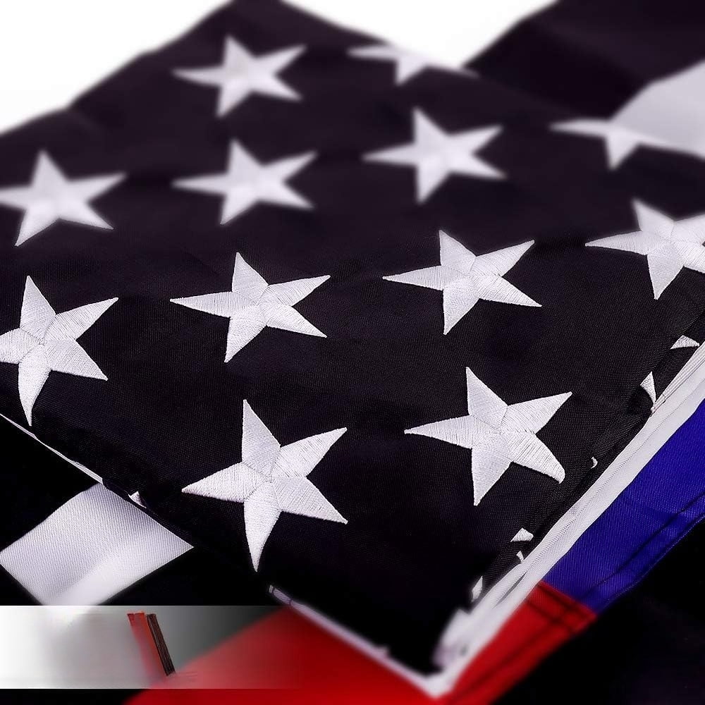 Lanola American Flag For Outside 3x5 Ft Pole Sleeve Banner Style-Embroidered Stars,Sewn Stripes,Water Resistant,Heavy Duty Durable New Nylon USA US Outdoor Indoor Flags (Pole NOT Included)