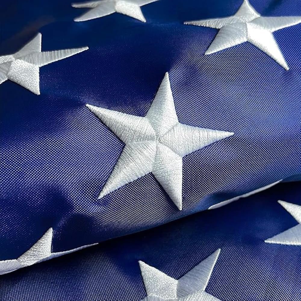 Lanola American Flag For Outside 3x5 Ft Pole Sleeve Banner Style-Embroidered Stars,Sewn Stripes,Water Resistant,Heavy Duty Durable New Nylon USA US Outdoor Indoor Flags (Pole NOT Included)