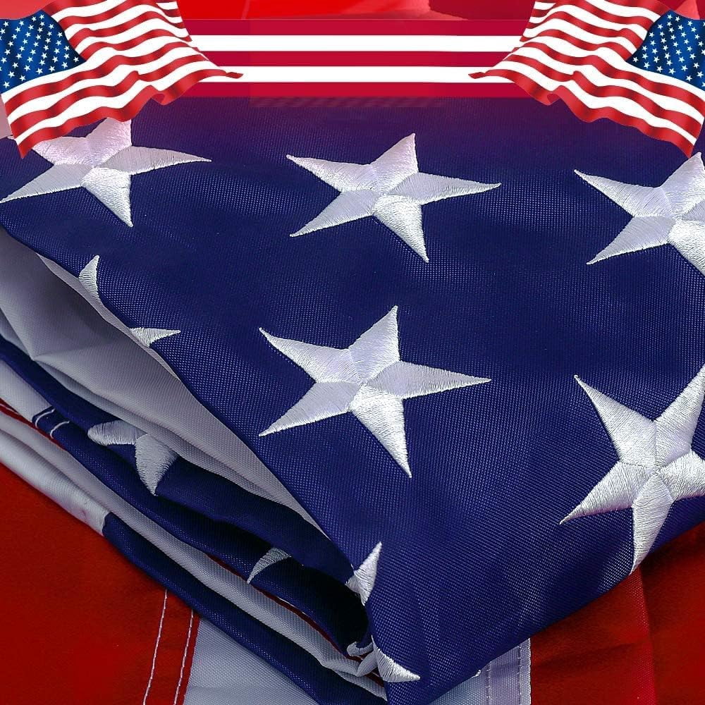Lanola American Flag Pole Sleeve 2.5x4 Ft Banner Style-Embroidered Stars,Sewn Stripes,UV Protected,Heavy Duty Durable Nylon USA US Outdoor Indoor Flags (Pole NOT Included)
