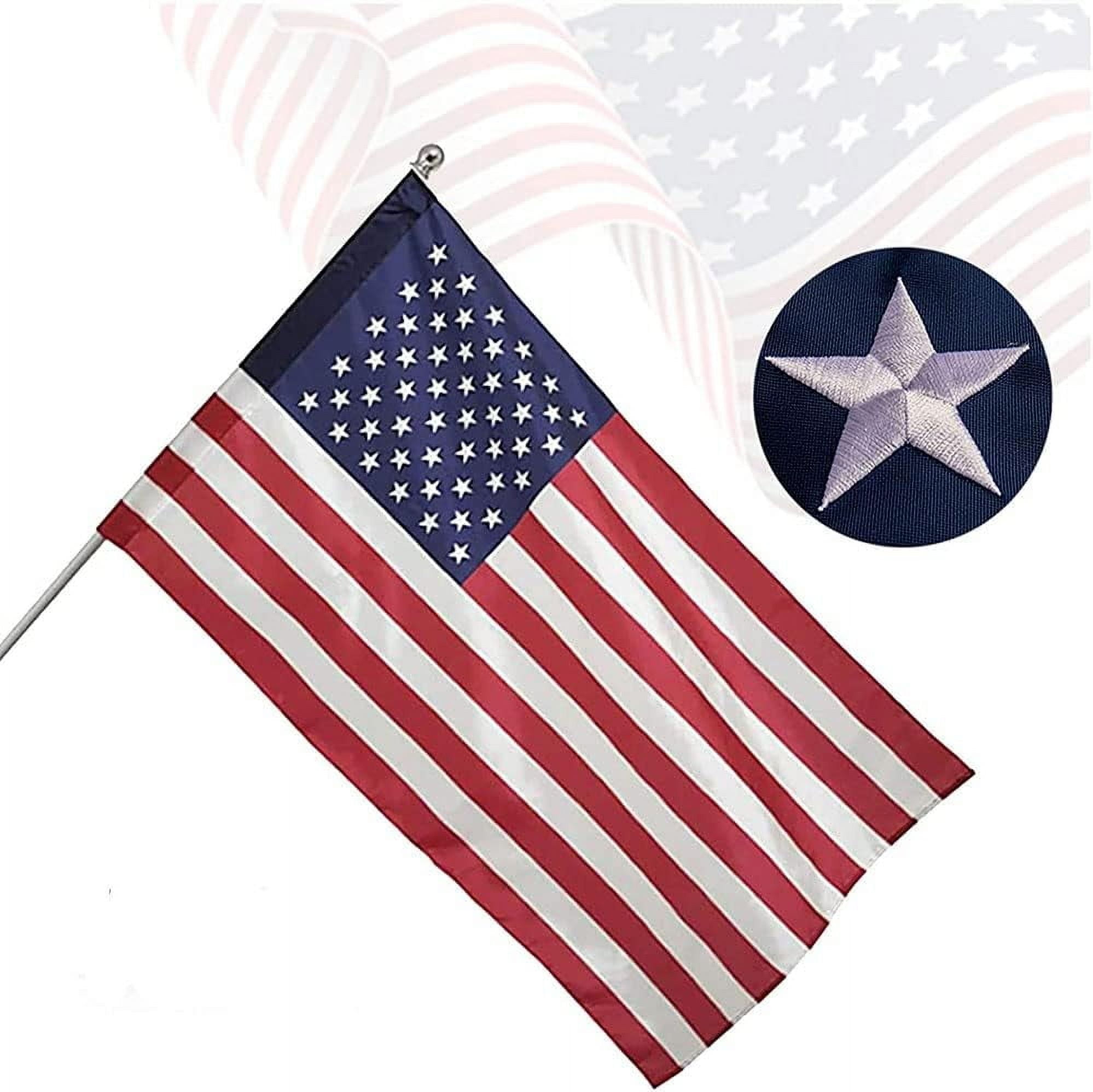 Lanola American Flag Pole Sleeve 2.5x4 Ft Banner Style-Embroidered Stars,Sewn Stripes,UV Protected,Heavy Duty Durable Nylon USA US Outdoor Indoor Flags (Pole NOT Included)