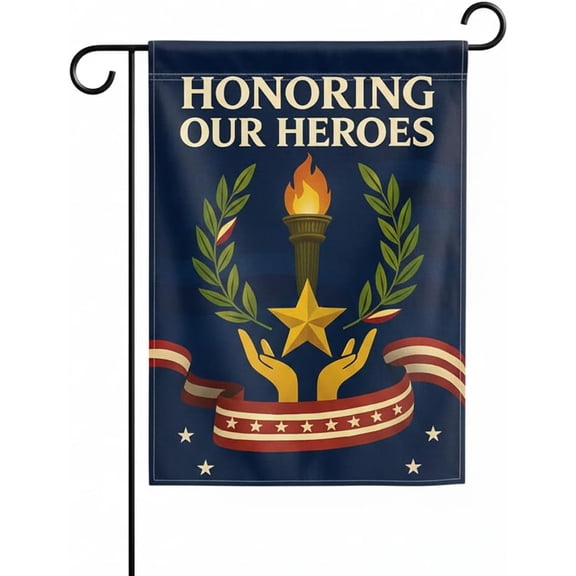 Lanola Army Veteran "Honoring the Fallen" Garden Flag 12x18 Inch Doublesided Military Tribute Outdoor Banner Memorial Day Veterans Day Patriot Day Grave Decor