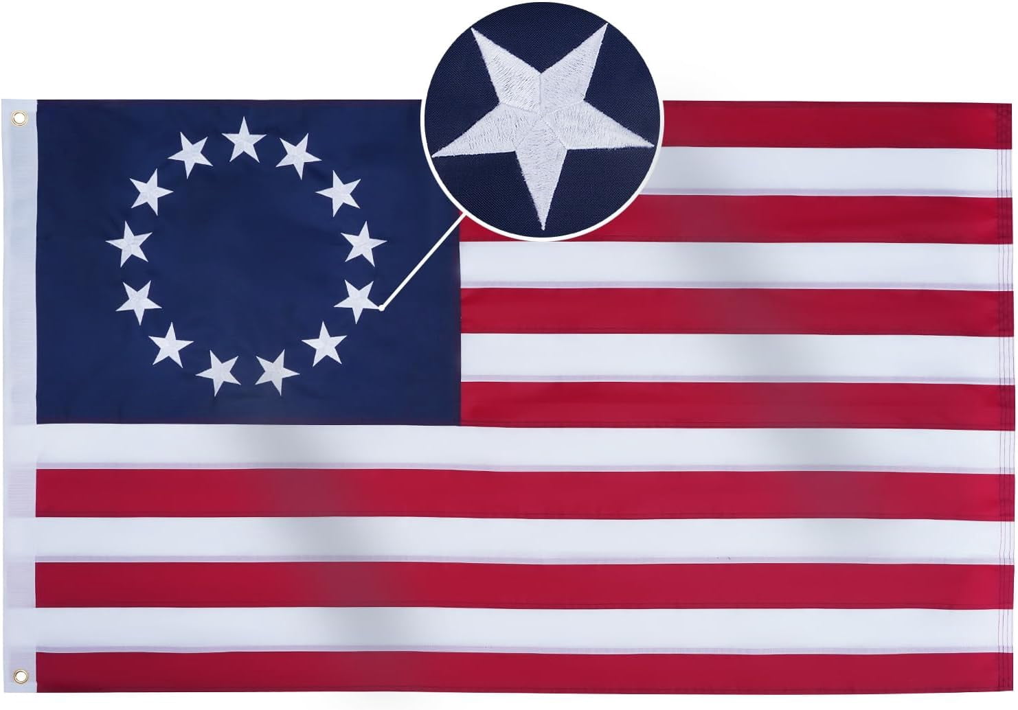 Lanola Betsy Ross Flag 3x5 Feet Embroidered 13 Star American Flags for 250th Anniversary Heavy Duty Outdoor Colonies Banner for Outside