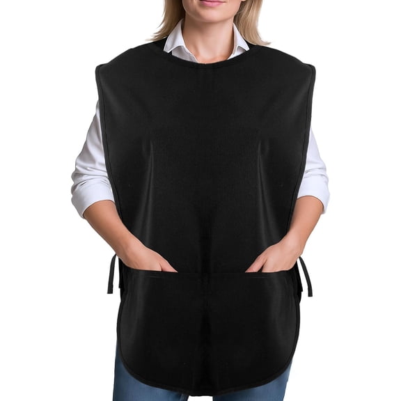 Lanola Cobbler Apron with Side Ties Smock Apron Pockets Vest Barber Aprons Hair Stylist Sleeveless Smock Vest for Women Men Unisex Painting Cleaning Artiest Garden Work Kitchen Waitress Nail Tech