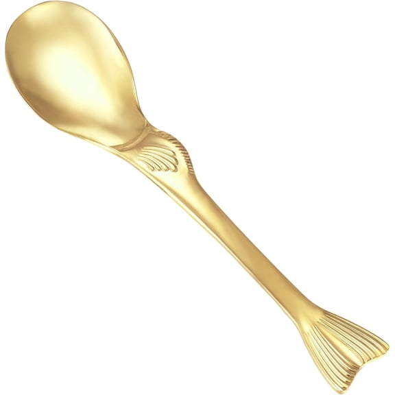 Lanola Copper Spoons,Pure Copper Long Soup Spoons, Fishtail Spoon Durable Dessert Spoons,Table Spoon Use for Home, Kitchen and Restaurant Copper Fishtail Spoon (A Brass)