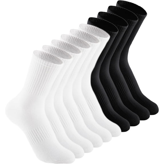 Lanola Cushion Crew Socks for Women Cotton Running Hiking Athletic Long Socks for Women 5 Pairs