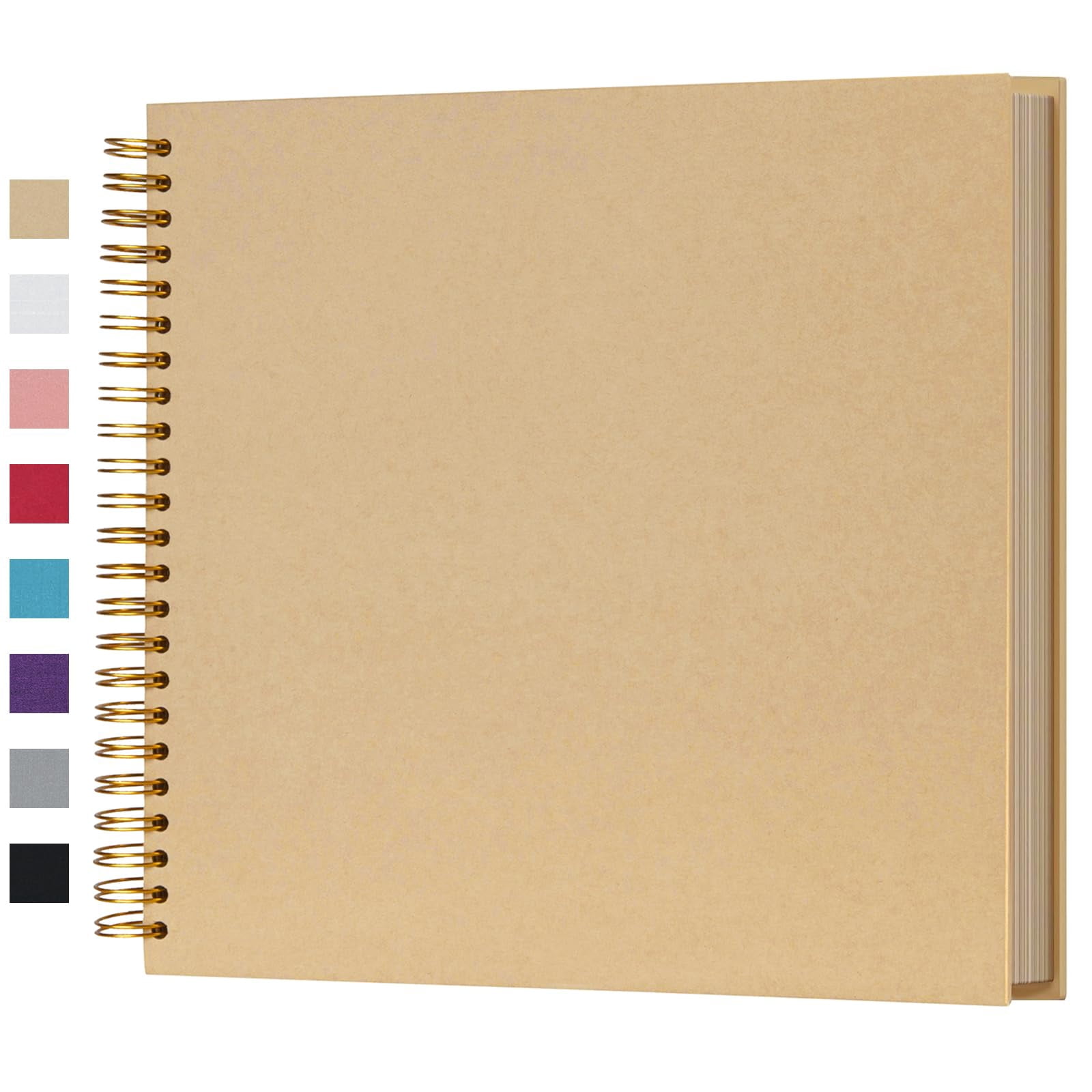 Lanola DIY Scrapbook Album Hardcover Kraft Paper Scrap Book Photo Albums Memory Book for Wedding and Anniversary Family