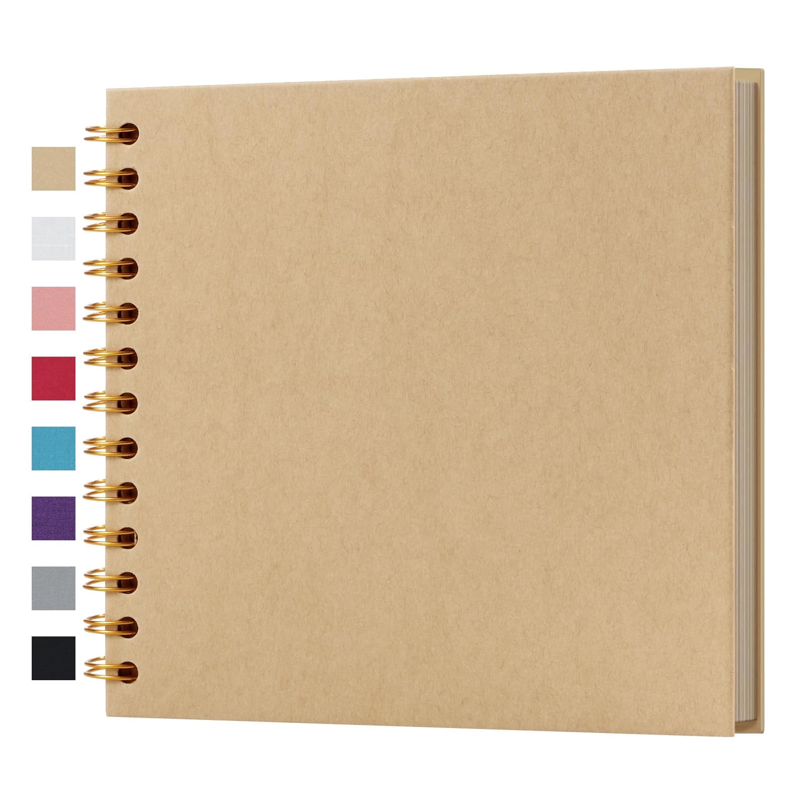 Lanola DIY Scrapbook Album Hardcover Kraft Paper Scrap Book Photo Albums Memory Book for Wedding and Anniversary Family