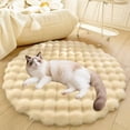 thumbnail image 1 of Lanola Deluxe Plush Dog Crate Beds, Washable Soft Shaggy Round Cat Sleeping Mat Pad, Kitten Supplies for Indoor Pets, Anti-Slip Area Rugs for Living Room Bedroom(Gray,15in), 1 of 7