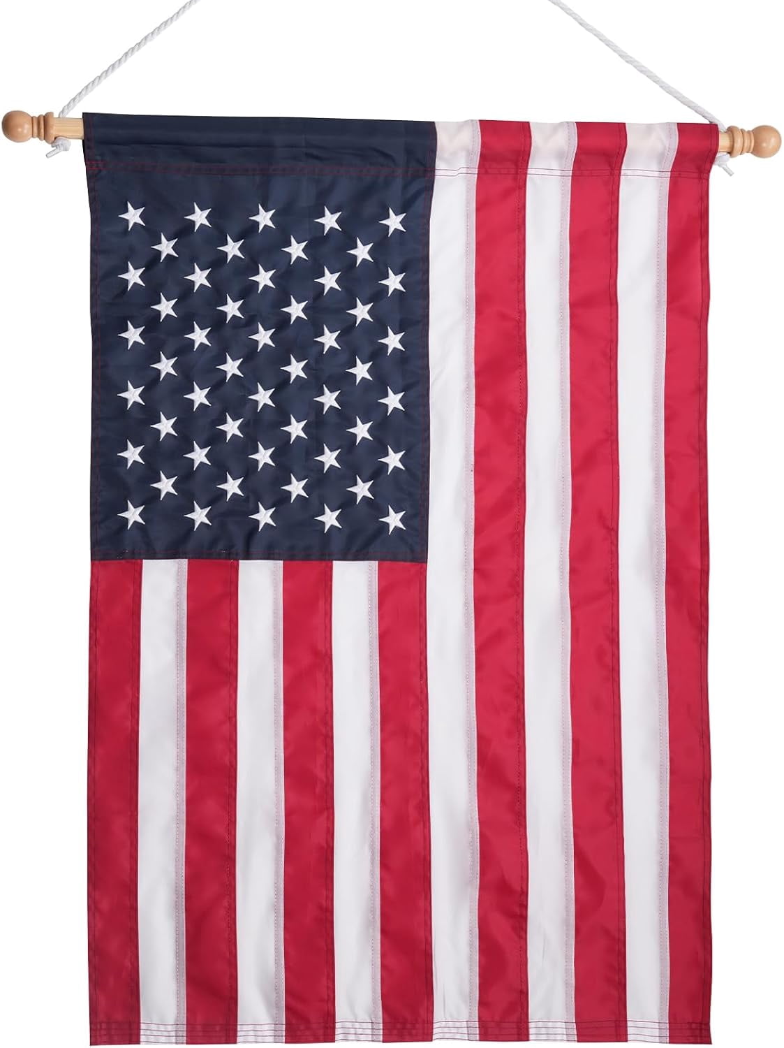 Lanola Embroidered American Garden Flag 12x18 Double Sided, Small American USA Garden Flag for Outside America Yard Lawn Heavy Duty