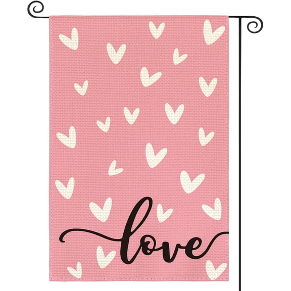 Lanola Love Heart Valentines Day House Flag 28x40 Inch Double Sided, Anniversary Wedding Yard Outdoor Flag
