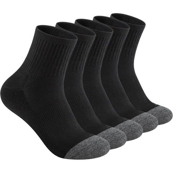 Lanola Mens 100% Cotton Cushioned Ankel Socks, Athletic Performance Running Moisture Wicking Breathable Quarter Socks