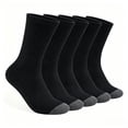 thumbnail image 1 of Lanola Mens Cotton Cushioned Crew Socks, Athletic Performance Moisture Wicking Work socks，5-Pack（Black）, 1 of 6