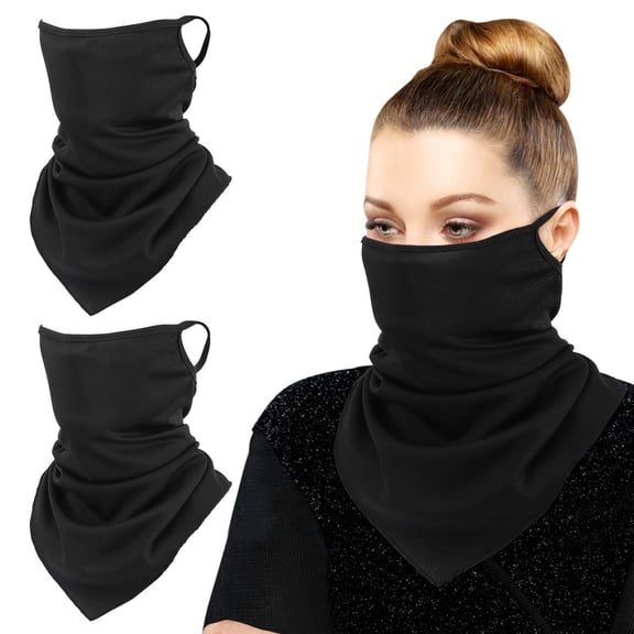 Lanola Neck Gaiter 3 Pack, UPF 50+ Sun Protection Face Mask Bandana with Ear Hooks, Breathable Cooling Scarf for Hiking, Cycling & Running