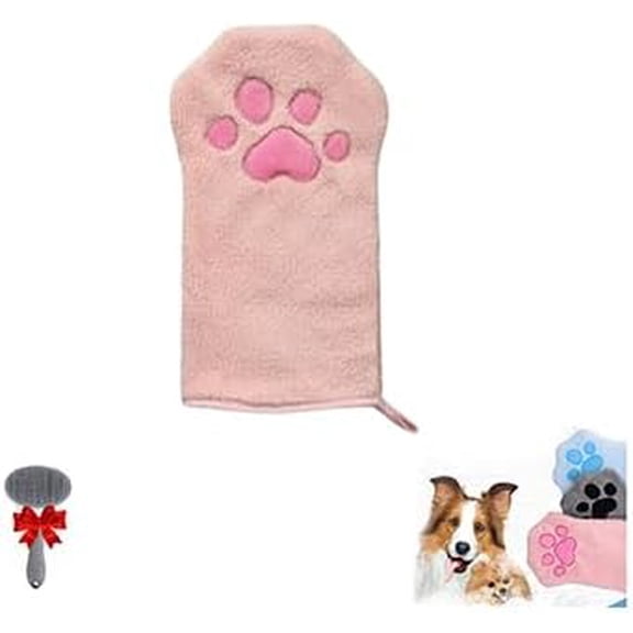 Lanola Paw Bathing Towel for Cats, Ultra Absorbent Microfiber Dog Cat Towel with Paw Print Design, Quick Drying Pet Bath Towel, Suitable for Cats and Dogs (3PCS)