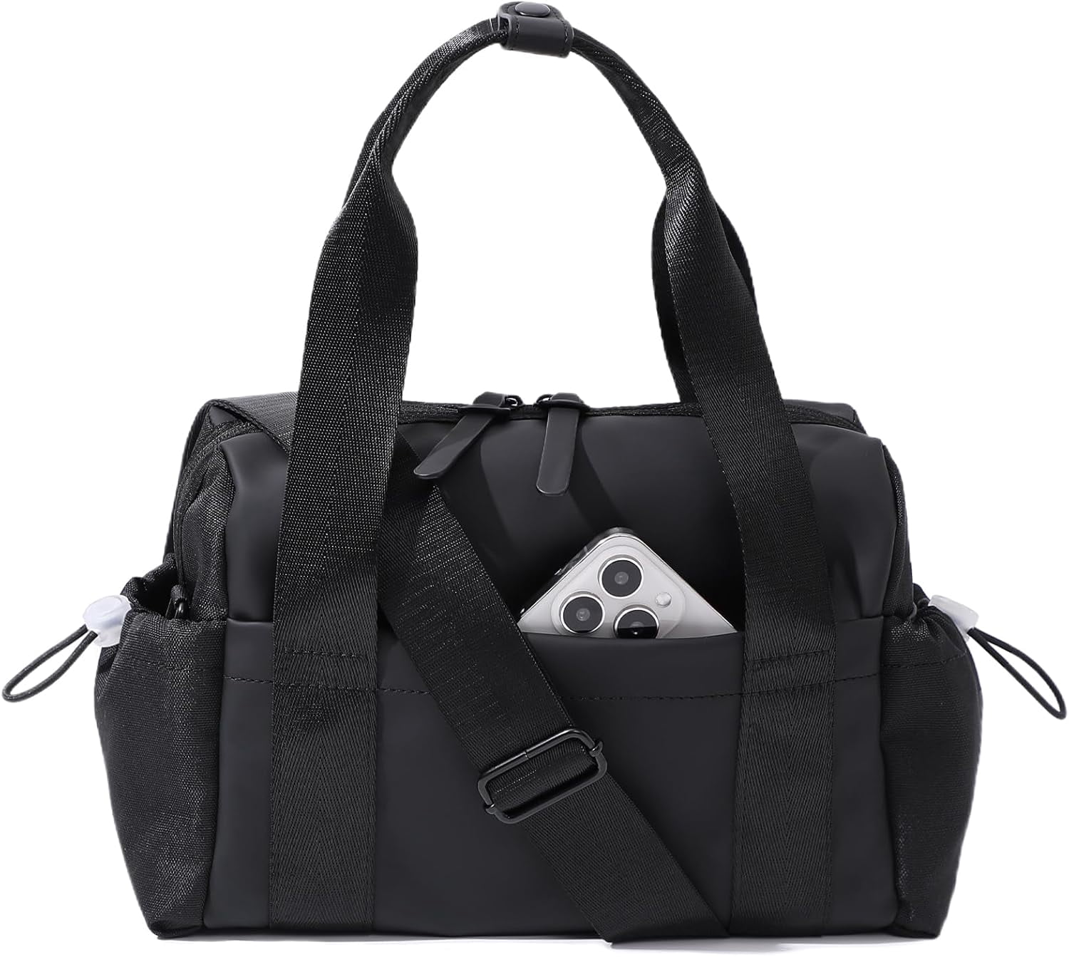 Lanola Small Gym Bag for Women, Mini Crossbody Gym Duffle Bag with Wet Compartment, Carry on Gym Tote Bag for Workout Dance Sport Travel (Mini-Black)