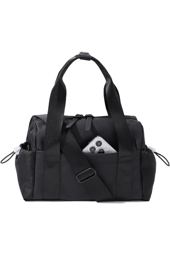 Small Gym Bag for Women, Mini Crossbody Gym Duffle Bag with Wet Compartment, Carry on Gym Tote Bag for Workout Dance Sport Travel (Mini-Black)