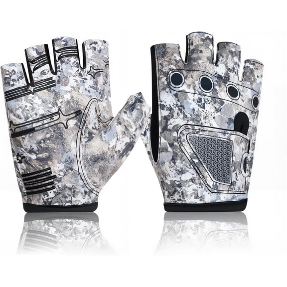 Lanola Stubby Fingerless Fishing Gloves Men - Lightweight Breathable Anti-Slip Kayak Gloves Women for Kayaking, Sailing,Paddling,Rowing