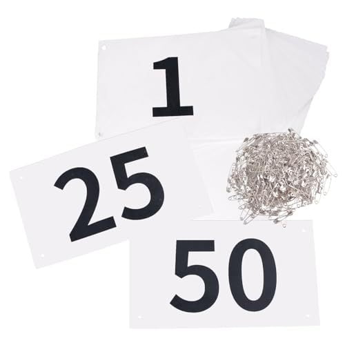 Lanola Tearproof Running Bibs with Safety Pins, Waterproof Competitor Numbers for Marathons, Track, and Sports Race Events