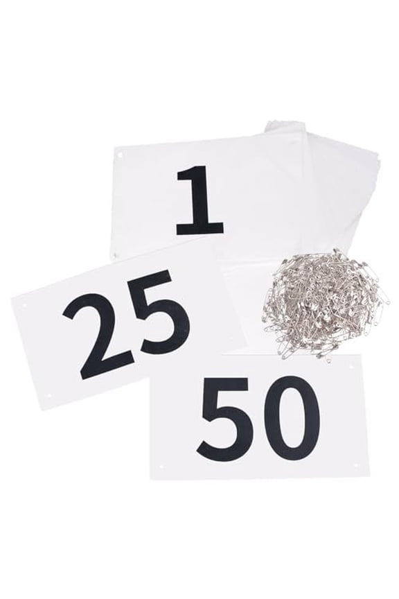 Tearproof Running Bibs with Safety Pins, Waterproof Competitor Numbers for Marathons, Track, and Sports Race Events