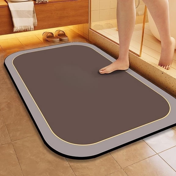 Lanola Thin Bathroom Runner Mat Rugs Long Diatomite Stone Bath Mat Absorbent Diatomaceous Earth Bath Mat Fast Dry Shower Mat(