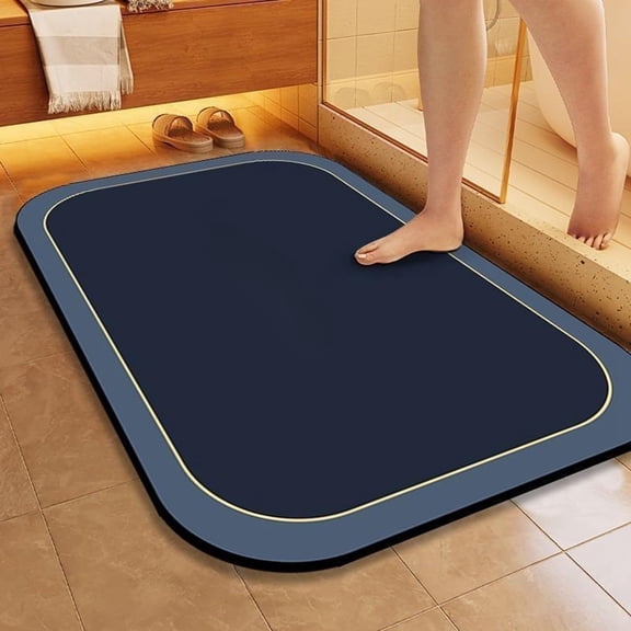 Lanola Thin Bathroom Runner Mat Rugs Long Diatomite Stone Bath Mat Absorbent Diatomaceous Earth Bath Mat Fast Dry Shower Mat(
