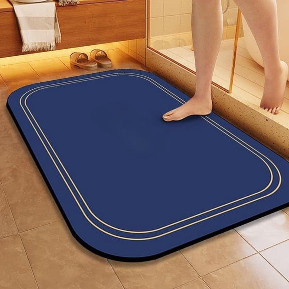 Lanola Thin Bathroom Runner Mat Rugs Long Diatomite Stone Bath Mat Absorbent Diatomaceous Earth Bath Mat Fast Dry Shower Mat(