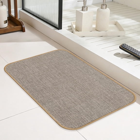 Lanola Ultra Thin Non-Slip Bathroom Rug 24" x 16", Quick Drying Absorbent Low-Profile Bath Mat Fits Under Door