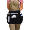 thumbnail image 1 of Lanola Waitress Server Apron with 7 Pockets, Black Waterproof Waiter Half Apron with Zippers & Adjustable Belt, Unisex Waist Apron for Restaurant Servers Kitchen Staff Bartender Barista, 1 of 7