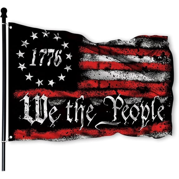 Lanola We The People 1776 Flag Double Sided 3x5 Outdoor Betsy Ross 13 Star American Constitution Flags Indoor Garden Decoration