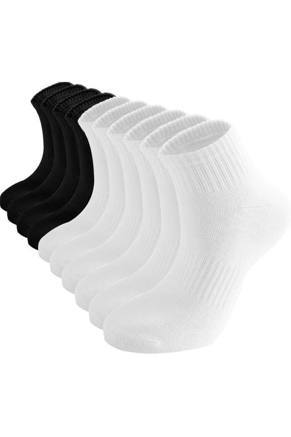 Womens Ankle Socks Thin Cotton Gym Athletic Mini Crew Socks 5 Pairs