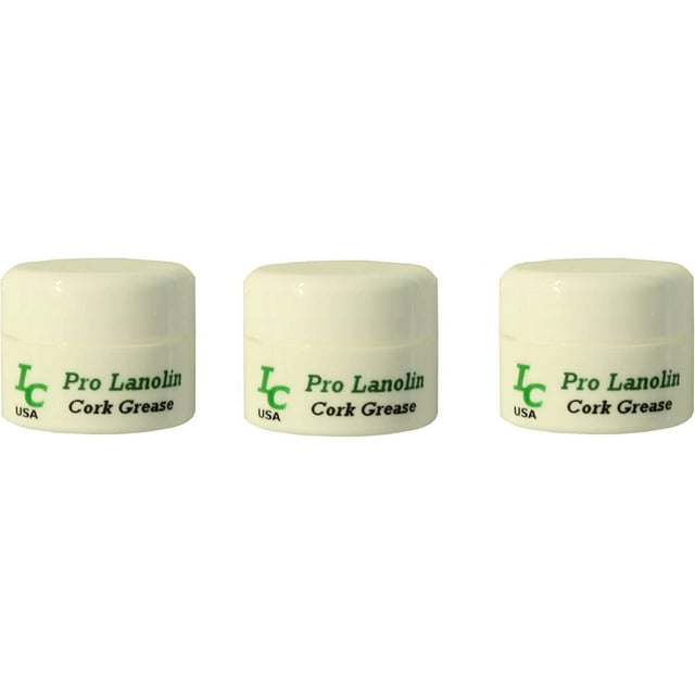 Lanolin Cork Grease (3) .25oz jars, for Saxophones, Oboes
