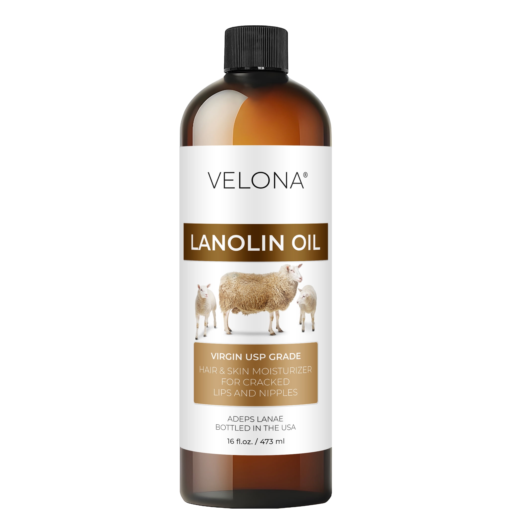 Lanolin Oil USP Grade by Velona - 16 oz | 100% Pure and Natural Carrier Oil | Refined, Cold pressed | Skin, Hair, Body & Face Moisturizing | Use Today - Enjoy Results