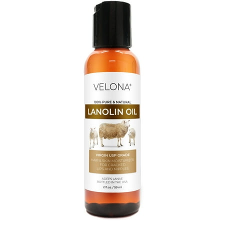 Lanolin Oil USP Grade by Velona - 2 oz | 100% Pure and Natural Carrier Oil | Refined, Cold pressed | Skin, Hair, Body & Face Moisturizing | Use Today - Enjoy Results