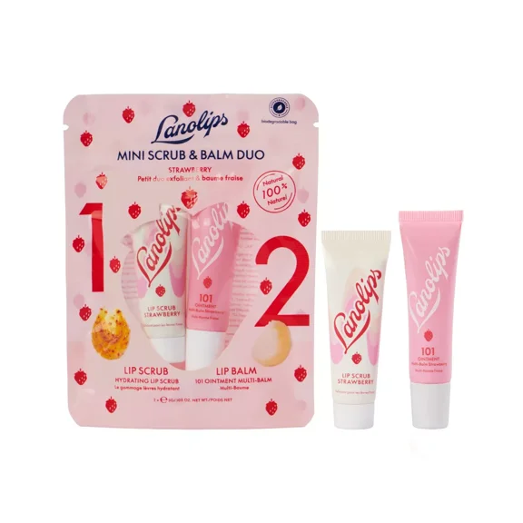 Lanolips 101 Ointment Strawberry Mini Lip Rituals Balm - 2ct 0.21oz